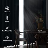 DWCN Dark Blue Eyelet Blackout Curtains 46W x 54L 2 Panels view 4