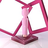 Funfly Handheld Cordless Personal Massager - Powerful, 3Hr Runtime, Ultra-Quiet Waterproof, 20 Modes & 8 Speeds, Memory Feature, Skin-Soft Silicone for Back, Neck & Shoulders, Muscle Recovery (Pink)