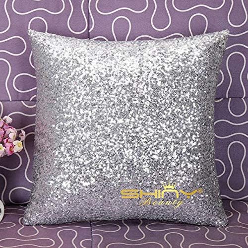 Amazon Com Shinybeauty Toss Pillow Covers 20x20 Inch Silver
