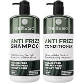 Anti Frizz Shampoo and Conditioner Set - Sulfate Free Hair Care Products for Women and Men - Frizzy Hair Control - Hydrating, Smoothing Salon Moisture - Paraben Free Formula - 16 Fl Oz (Set of 2)