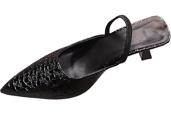 Womens Slingback Kitten Heels Pumps Dressy High Heel Shoes Closed Pointed Toe Pump Shoe with Back Strap Party Dress Shoes