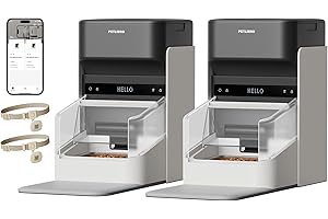 PETLIBRO Automatic Cat Feeders for 2 Cats, RFID Collar Tag for Exclusive Meals, Cats Recognition to Stop Food Stealing, Diet Tracking for Multi-Pet Homes and Different Diets, Pet Feeder Pack of 2