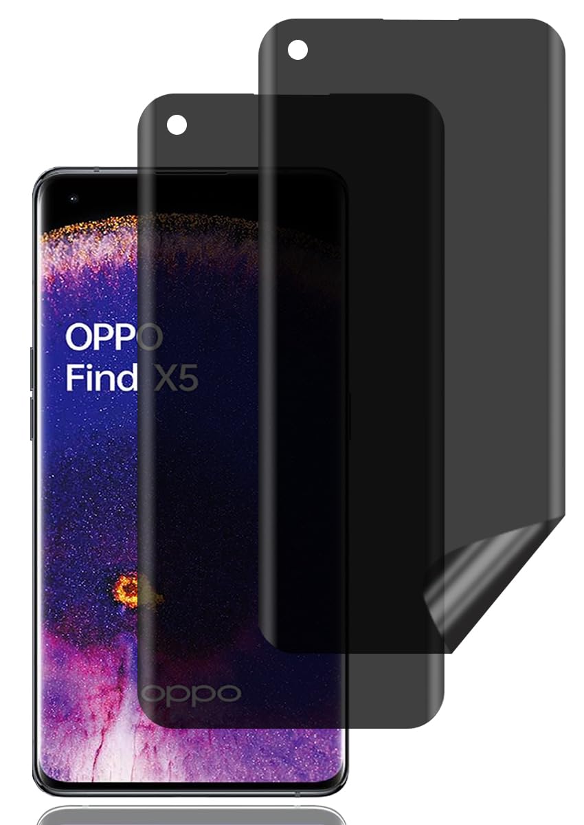 BCHKLAI Privacy Screen Protector for Oppo Find X5 [2 Pack], Anti Spy Screen Protector, Anti Scratch, Anti Fingerprint, High Sensitivity, Bubble Free, Anti Spy TPU Soft Film for Oppo Find X5 5G