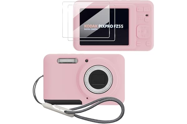 Tedubax Case for KODAK PIXPRO FZ55 Case, Soft Silicone for KODAK PIXPRO FZ55 - Anti-Scratch Slim Fit Lightweight Protective - pink