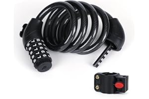 Bike Lock, 4FT Bicycle Lock Cable, Heavy Duty Cycle Lock with 5-Digit Combination resettable, with Secure Mount Bracket, 120c