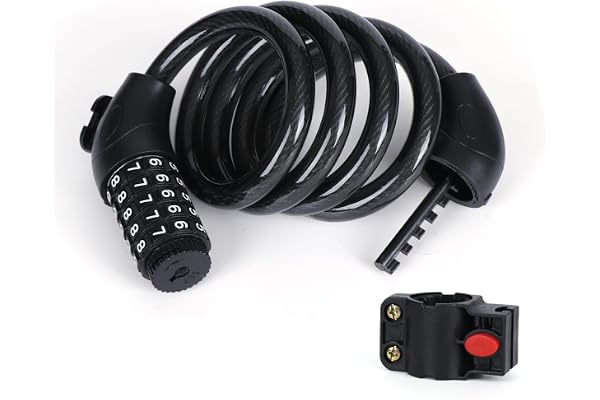 Bike Lock, 4FT Bicycle Lock Cable, Heavy Duty Cycle Lock with 5-Digit Combination resettable, with Secure Mount Bracket, 120c