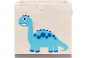 CLCROBD Foldable Animal Cube Storage Bins Fabric Toy Box/Chest/Organizer for Kids Nursery, 13 inch (Dinosaur)