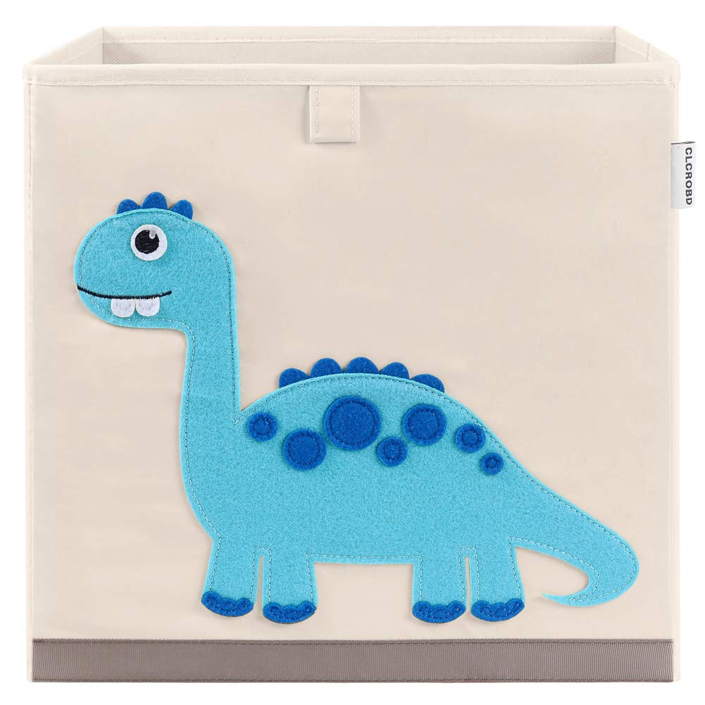 CLCROBD Foldable Animal Cube Storage Bins Fabric Toy Box/Chest/Organizer for Kids Nursery, 13 inch (Dinosaur)
