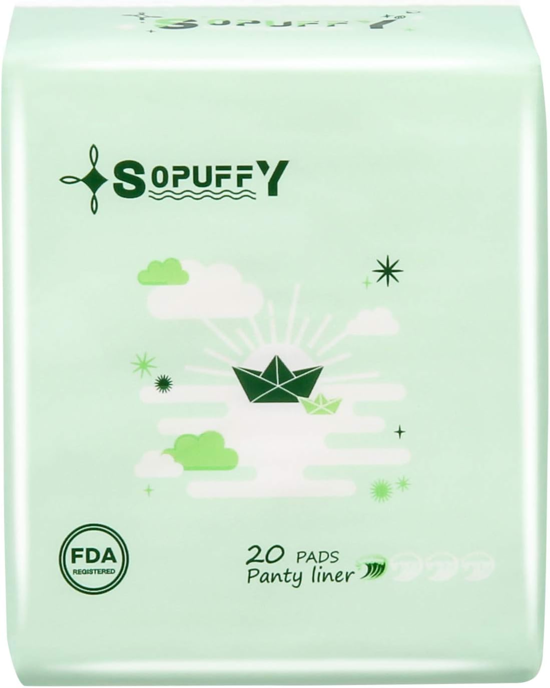 Sopuffy New Technology Fiber Panty Liner, Ultra Thin Sanitary Napkins, 20 Count (Pack of 1): Health & Personal Care