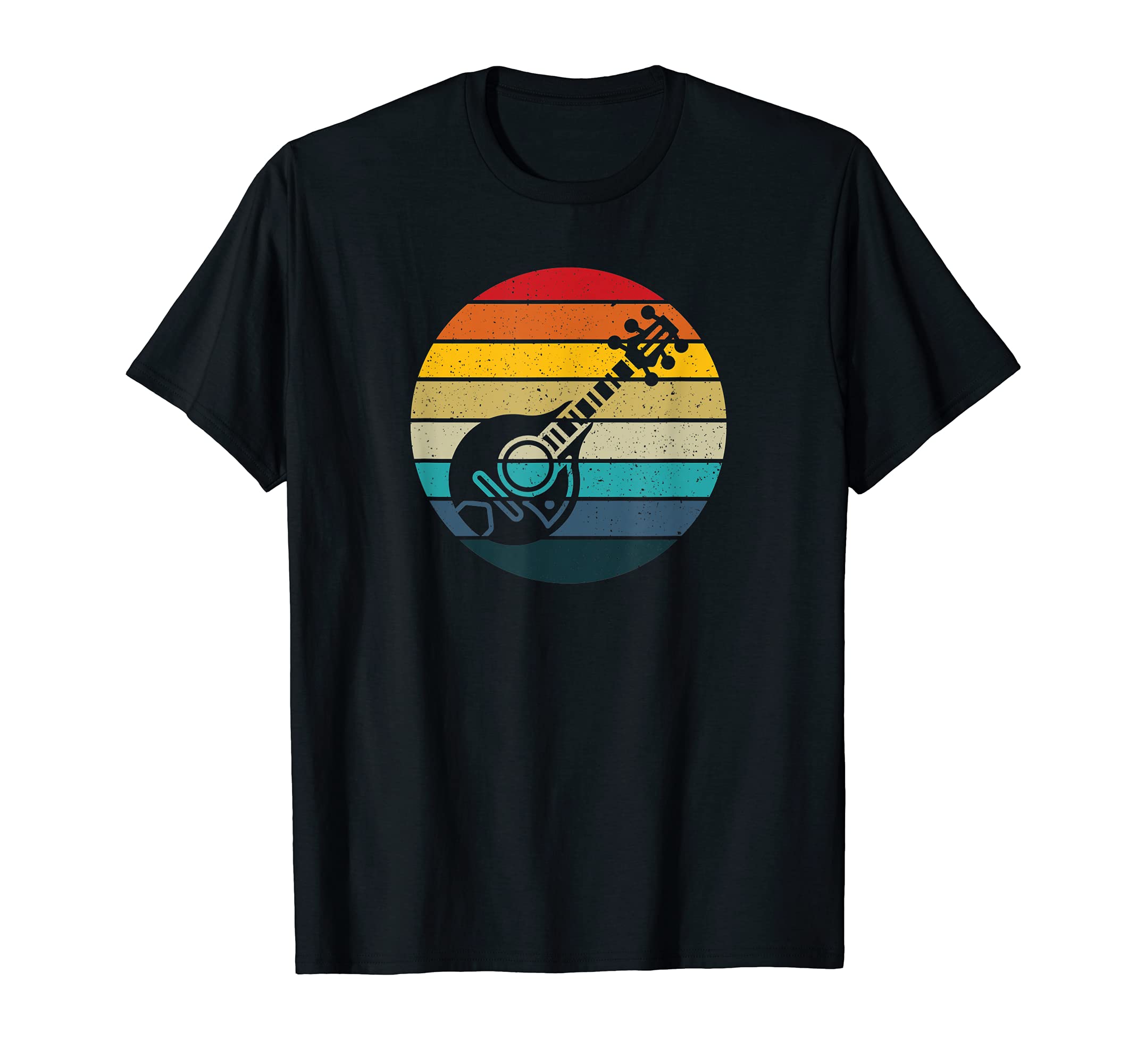 Mandolin retro sunset vintage mandolin player T-Shirt