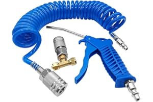 Beduan Air Blow Gun Kit with 16ft Long Pneumatic Pu Hose, Heavy Duty Air Duster Gun for Air Compressor