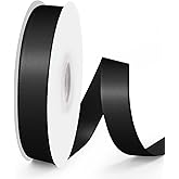 VISPAD Solid Double Face Fabric Ribbon, 5/8" X 25 Yards, Polyester Satin Ribbons Perfect for Crafts, Gift Package Wrapping, Wedding Decorations, Baby Shower - Black