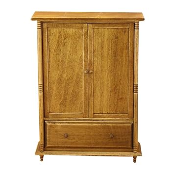 Studyset Retro 1:12 Scale Dollhouse Simulation Wardrobe Handmade Mini Wooden Furniture