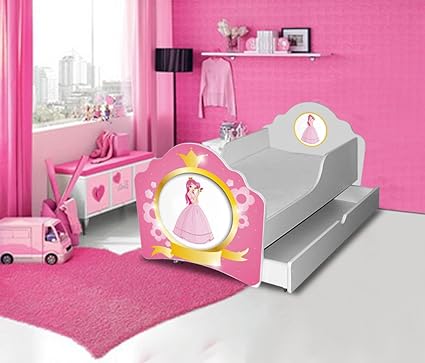 Cama infantil, diseño de cuadrados de princesa de colchón ...