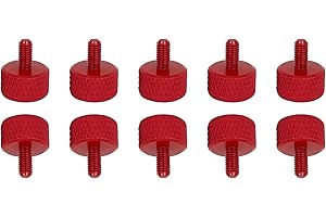 DTGN M3x6mm(DXL) Knurled Thumb Screws - 10Pack - Good for PC Computer Cases - Aluminum Alloy Thumbscrew Knurled Head Fully Threaded - Wine Red