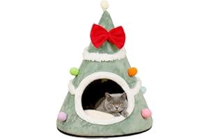 Christmas Cat House | Detachable Cushion Warm - Christmas Tree Shape Pet Cat House | for Small Medium Large Breeds Living Roo