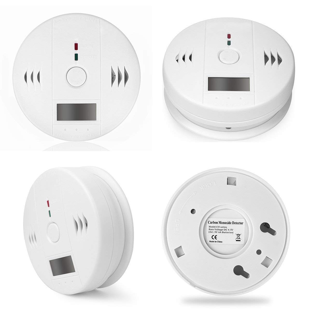 LENPOW Carbon Monoxide Gas Detection, Digital Display Carbon Monoxide Alarm, Electronic Equipment, Power Detection Equipment, Alarm Clock Warning, White