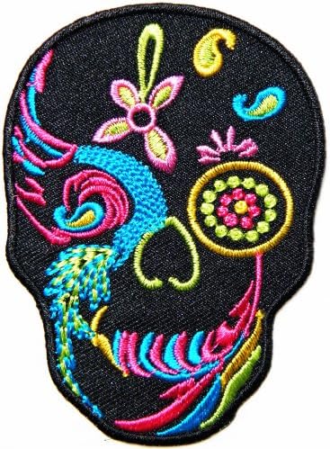 Sugar Skull Ghost Day Of The Death Love Never Die Rockabilly Lady Rider Hippie Punk Tatoo Jacket T-shirt Patch Sew Iron on Embroidered Sign Badge Costume