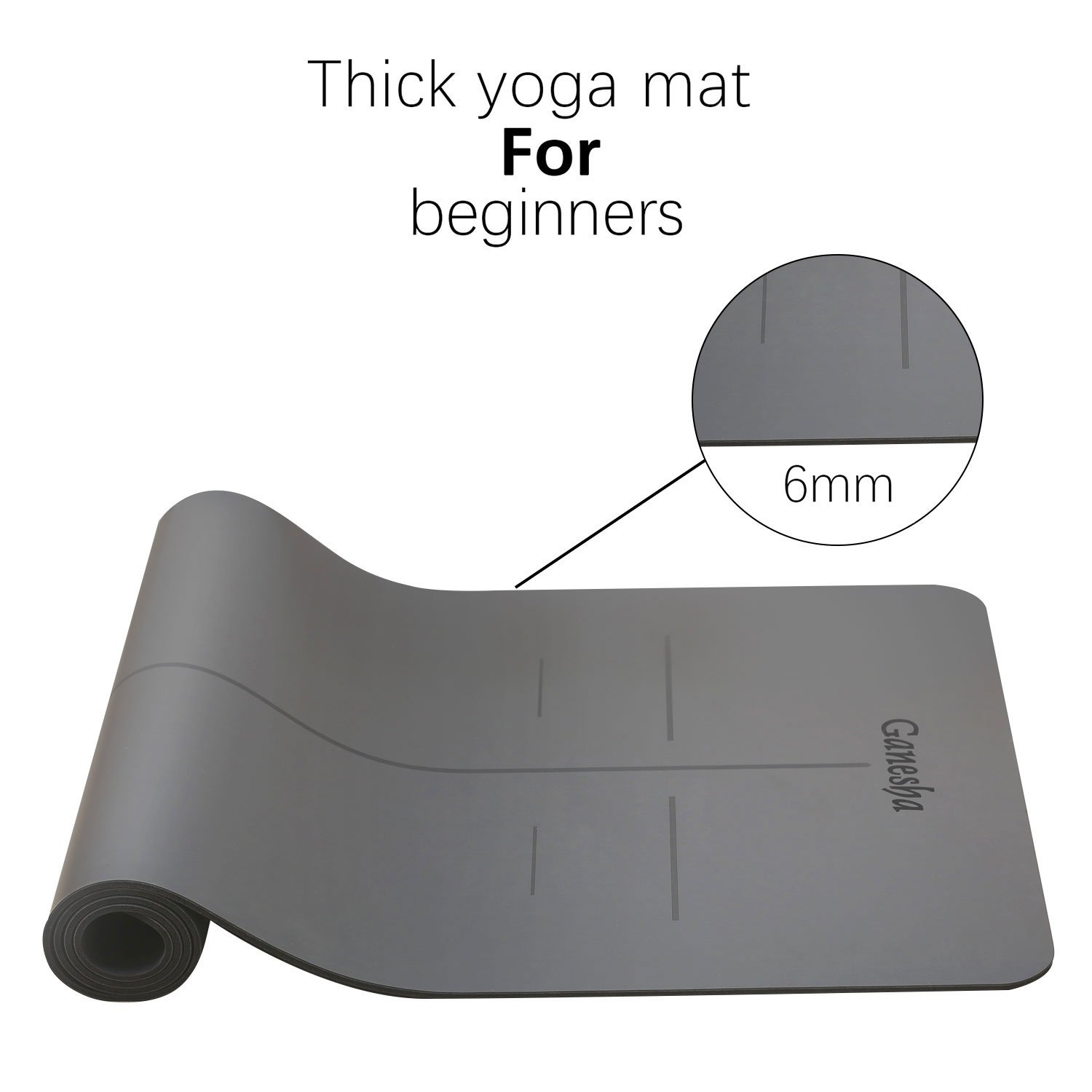 Ganesha Eco-Friendly Yoga Mat With Recyclable Non-Slip and Durable 6mm(1/4\