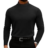 Mens Thermal Mockneck T-Shirts Long Sleeve Pullover Basic Soft Sweater Slim Fit Tops