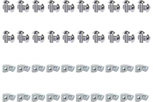 BLCCLOY 1010 Series Aluminum Extrusion Profiles Fastener T-Solt Nuts and Bolts, 40pcs 10 Hardware Slide Nuts Hex Screw for 1 Inch x 1 Inch Aluminium Extruded Profil Rail