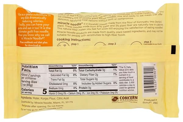MIRACLE NOODLE, FETTUCCINI SHIRATAKE, 7 OUNCE