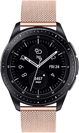 MUENShop 22mm Quick Release Stainless Steel Watch Strap Black Loop Samsung view 3