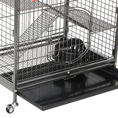 CHEAP Yaheetech 37" Ferret Cage 4 Levels Portable Indoor Small Animals Hutch Plastic Shelves