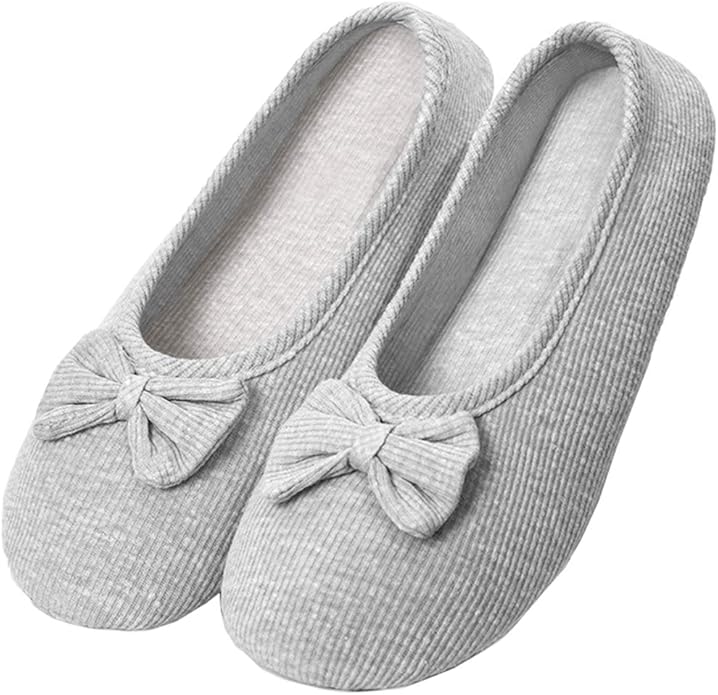Solshine Damen Baumwolle Geschlossene Hausschuhe Ballerina Slippers