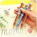 Pack of 8 Lovelty 6 Color Multicolor Ballpoint Pen Office School Supplies Students Children Gift,Assorted Colors