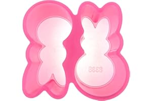MUBYOK M236 2-Cavity Bunny Peep Silicone Car Vent Freshie Mold for Aroma Beads Freshie Supplies
