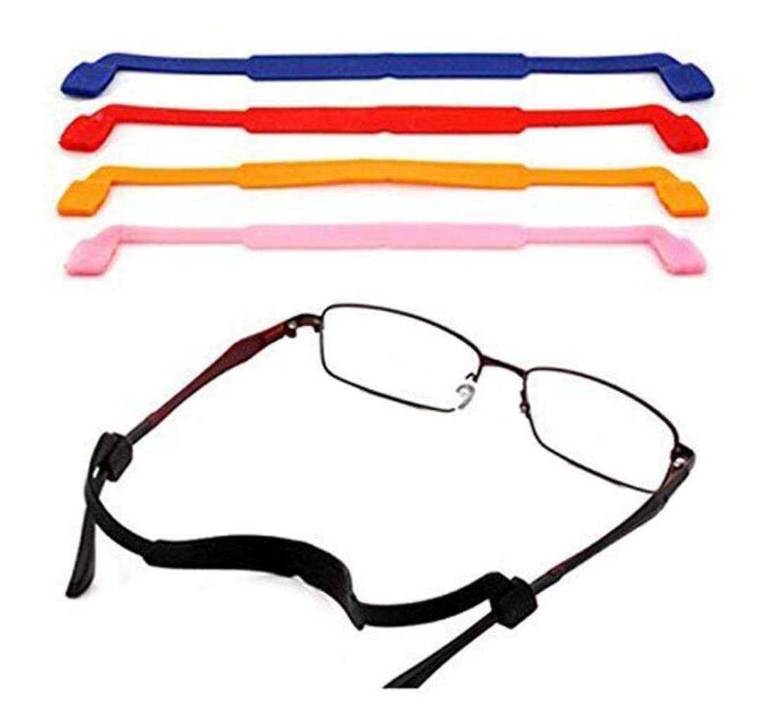 5PCS Mixed Colors Anti-Slip Glasses Strap Sports Glasses Strap Holder Universal Eyeglasses Sunglasses Anti-Slip Elastic Silicone Headband Strap for Sports and Outdoor Activities
