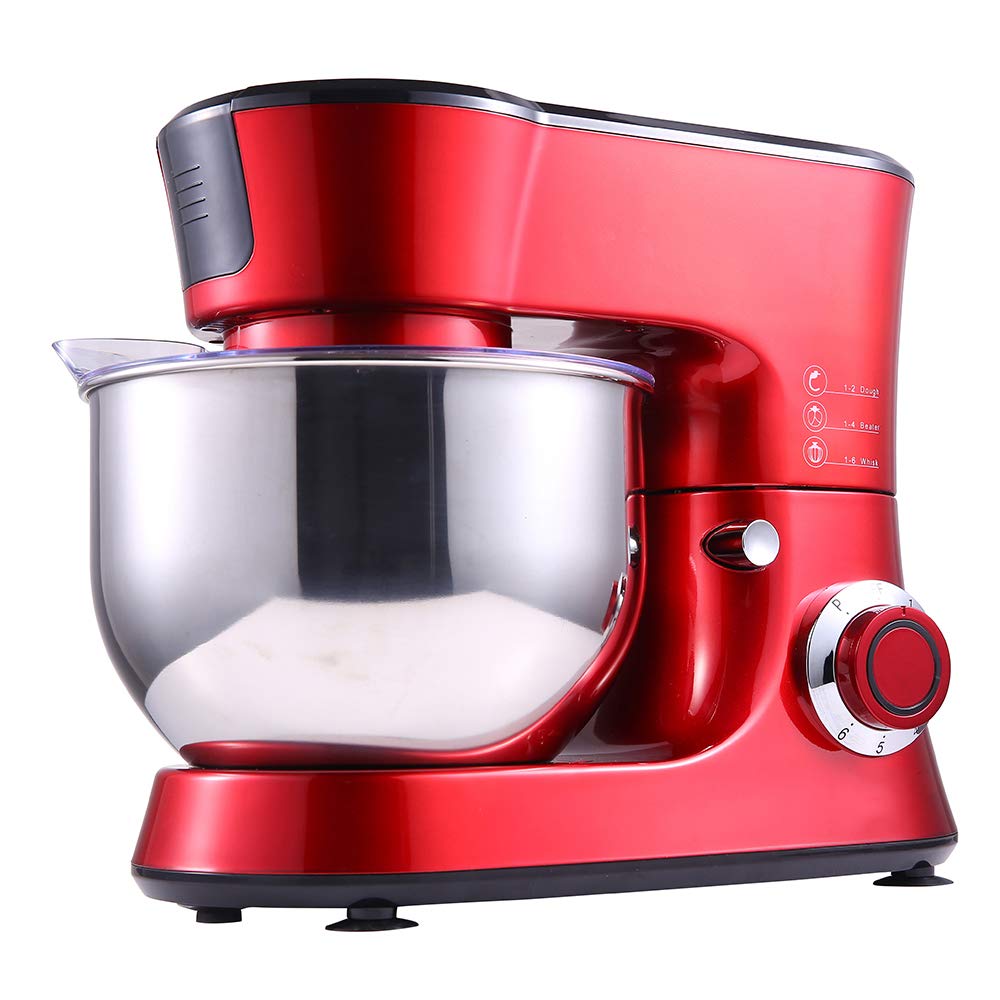 Ghxt Kitchen Aid Attachments For Mixer Dough Hook Red Whisk Beaters Stainless Steel Bowl 5l 1000w Electric Kitchen Stand Mixer 6 Speed Tilt Head Stand Mixers With Splash Guard Stand Mixers Mixers Brilliantpala Org