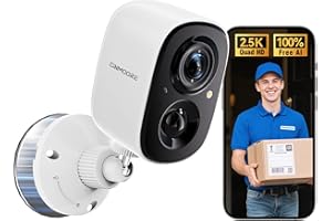 2.5K Wireless Magnetic Home Security Cameras Outdoor WiFi, Non-Subscription AI Person Detection, 4MP Color Night Vision, Full