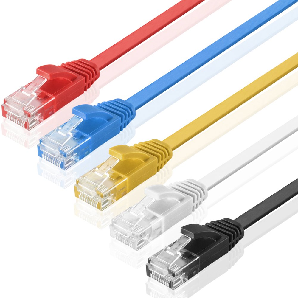 TNP Products TNP Cat6 Patch Flat Cable 5FT (5 Pack
