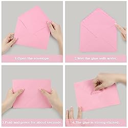 100 Pack A7 Envelopes, Pink Greeting Card Envelopes