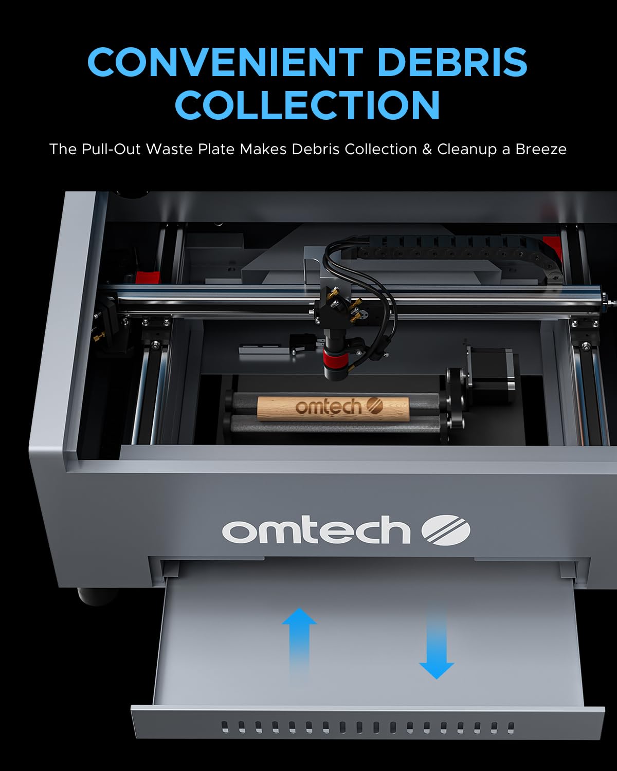 OMTech 45W CO2 Laser Engraver with LightBurn, 12"x8 - image 5