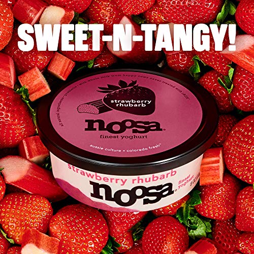 noosa Yoghurt, Strawberry Rhubarb, 8 oz, Whole Milk Yogurt, GradeA Pasteurized, Gluten Free