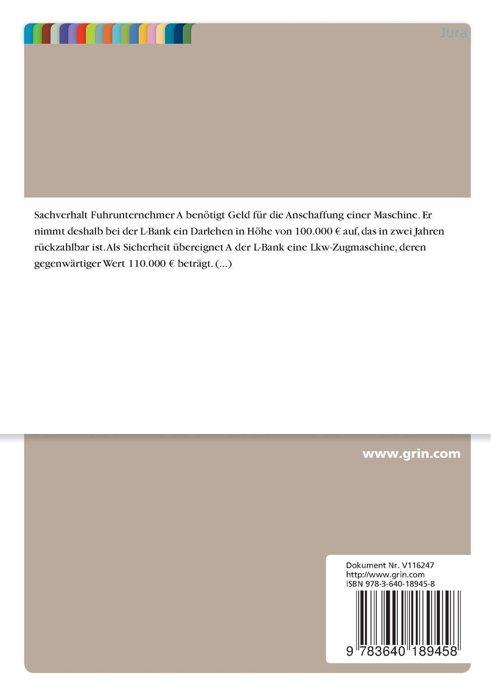 Kreditsicherungsrecht Sicherungsubereignung Zwangsvollstreckung