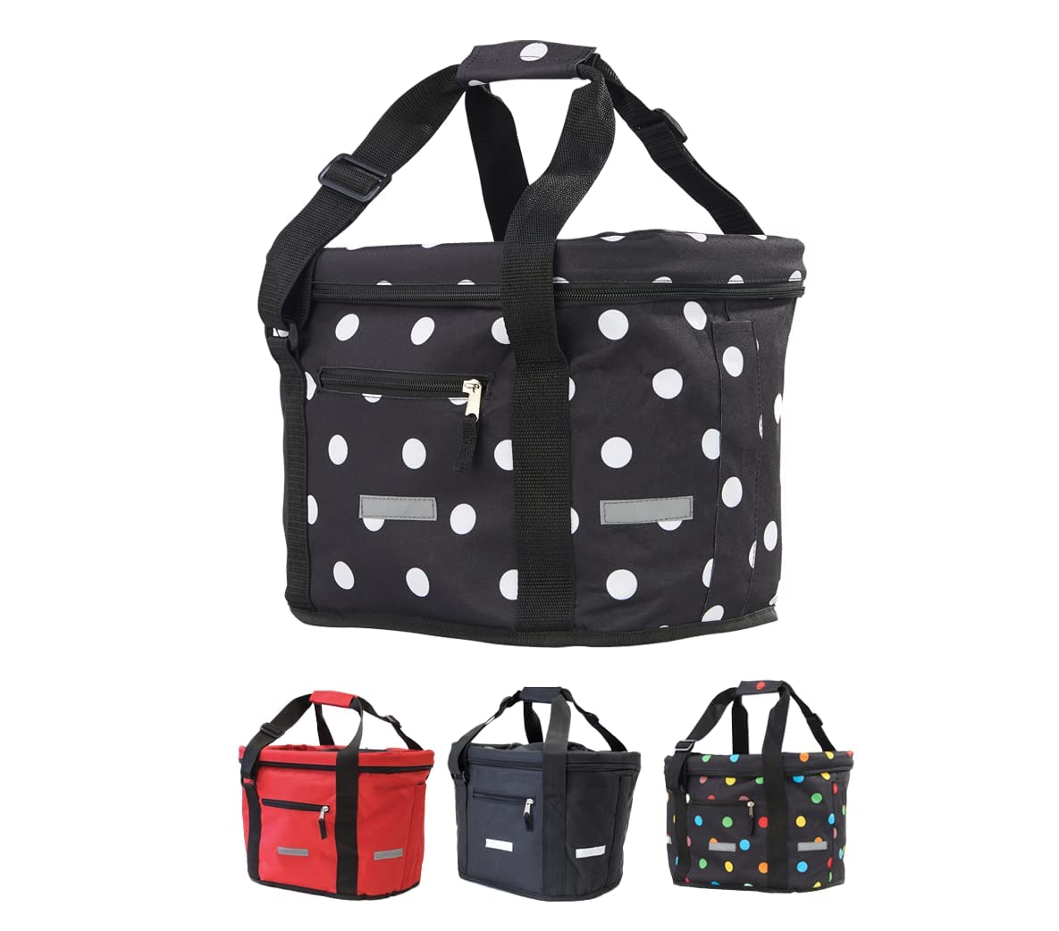 BÜCHEL Bicycle Basket Shopping Bag I Foldable I Basket for Front with Express Holder for Quick Fitting and Removing I Bicycle Bag, Bicycle Accessories