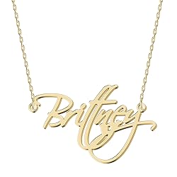 UMAGICBOX Personalized Brittney Name Necklace 18K