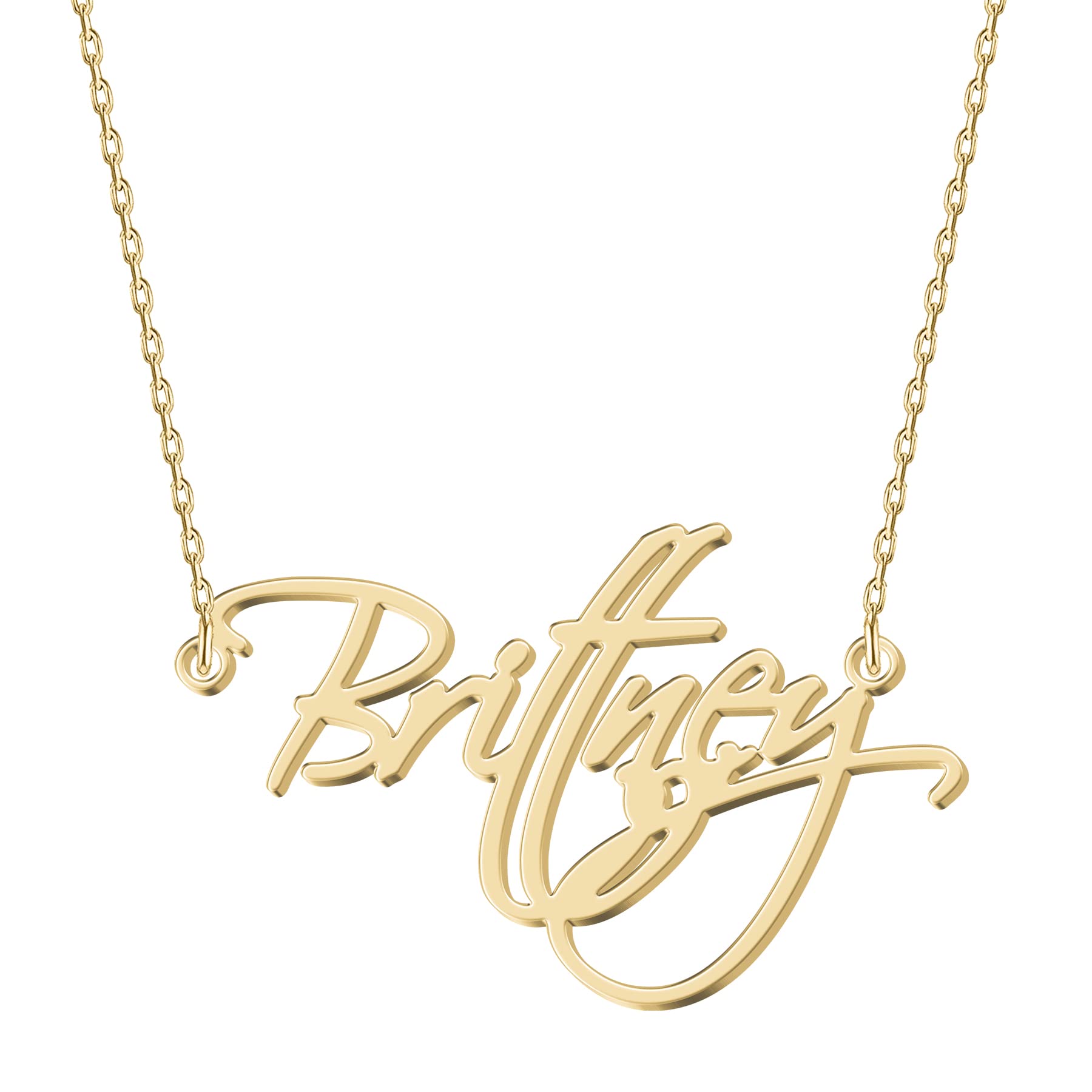 UMAGICBOX Personalized Brittney Name Necklace 18K
