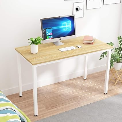 Sogesfurniture Bureau Informatique En Bois Et Acier Table De Bureau Pour Ordinateur Poste De Travail Table D Etude Table Salle A Manger Pour Maison Bureau 120x60x73cm Chene Clair Bheu Ld Ac120lo Amazon Fr Cuisine Maison