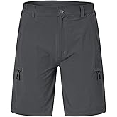 Rdruko Men's Hiking Shorts 9" Quick Dry Lightweight Outdoor Work Travel Golf Casual Cargo Shorts with 6 Pockets