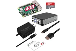 ARGON FORTY Argon NEO x Raspberry Pi 4 4GB Kit | Aluminum Case | 64 Gig SD Card | Micro HDMI to HDMI Cable | 18W Type-C Power Supply | Quick Start Guide