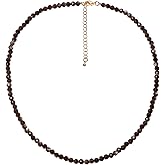 Lightock Simple Faceted Beads Necklace Boho 3-4mm Energy Crystals Choker Necklaces for Women Trendy Handmade Jewelry