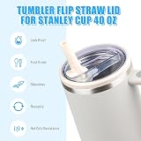 MOECSHSY Leak Proof Lid for 40oz Stanley Tumbler with 4 Straws & Brush view 3