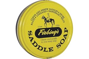 Fiebing's Yellow Saddle Soap for Leather (3.5 oz Tin) - Cleaner & Conditioner to Soften, Protect & Restore Leathercraft, Car Seat, Couch, Shoe, Purse, Boot, Bag & Saddles