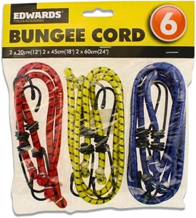 Ardisle 6 Bungee Straps Set 30/45/60 cm with Hooks Luggage Tie Down