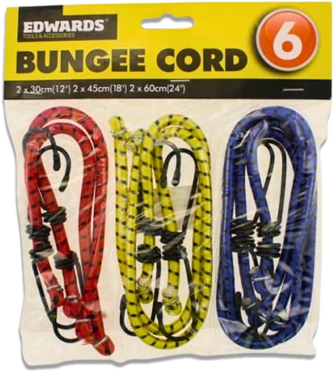 Ardisle 6 Bungee Straps Set 30/45/60 cm with Hooks Luggage Tie Down
